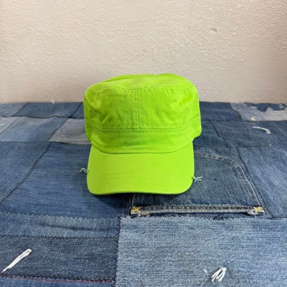 Neon green military style cap
